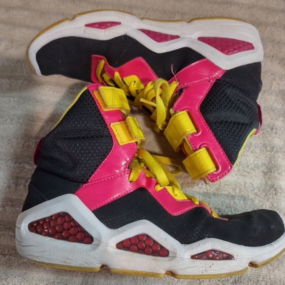 Reebok Hexalite Chi Kaze High Top Retro Lace Strap Pink Black Women's Size 7.5 - Picture 4 of 9